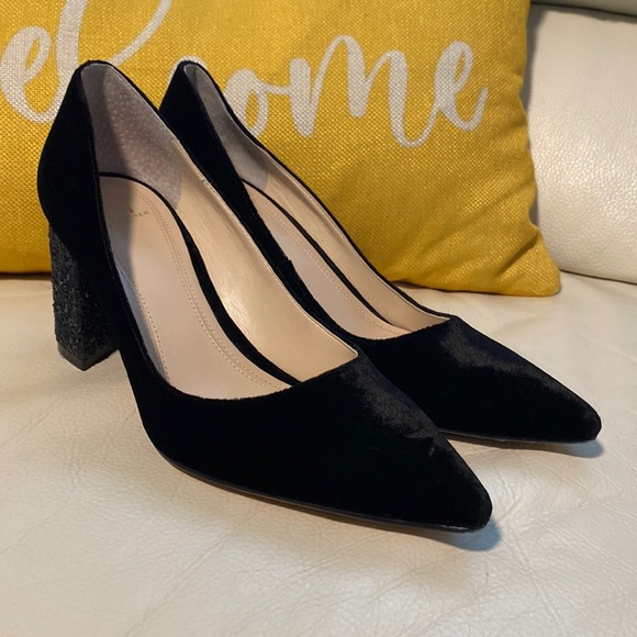 Marc Fisher Ltd. Zack Black Velvet Glitter Pumps - Picture 5 of 12